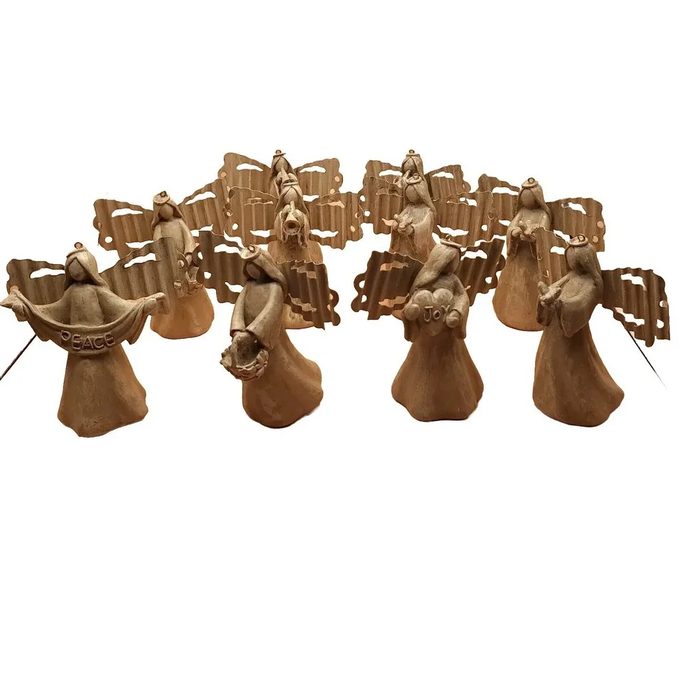 10 Vintage Angel Christmas Ornaments 3.5